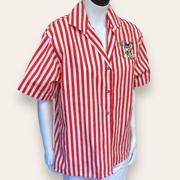 Candy Striped Red and White Button up Middlebrook Park size 6 - Picture 4 of 7
